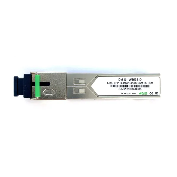SFP-модуль WDM, 1.25 G, 3 км, TX 1550 нм, RX 1310 нм, SC DDM